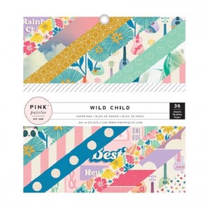 Paper pad, Pink Paislee Wild Child paper pad 15.2x15.2cm Girl