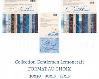 Bloc papier scrapbooking Gentlemen Lemoncraft, Format au choix