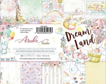 Papier scrapbooking 15x15 cm, 10 imprimés multicolore thème bébé, Dream Land Collection Memory Place