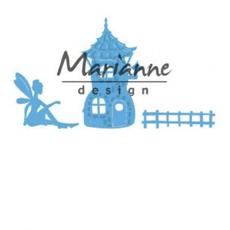 Matrice De Découpe Marianne Design - Forme Anja Centre Bleu - Environ 70x113 Mm - Pour Machines De Découpe