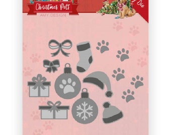 Matrice de découpe Christmas Pets de Amy Design, matrice de découpe décoration animaux, animaux de noel, Noel // Scrapbooking