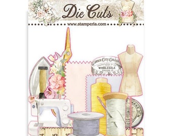 Die-cut Stamperia Threads 44 pcs, embellissement en carton aggloméré, Stamperia romantic collection, stamperia // Scrapbooking