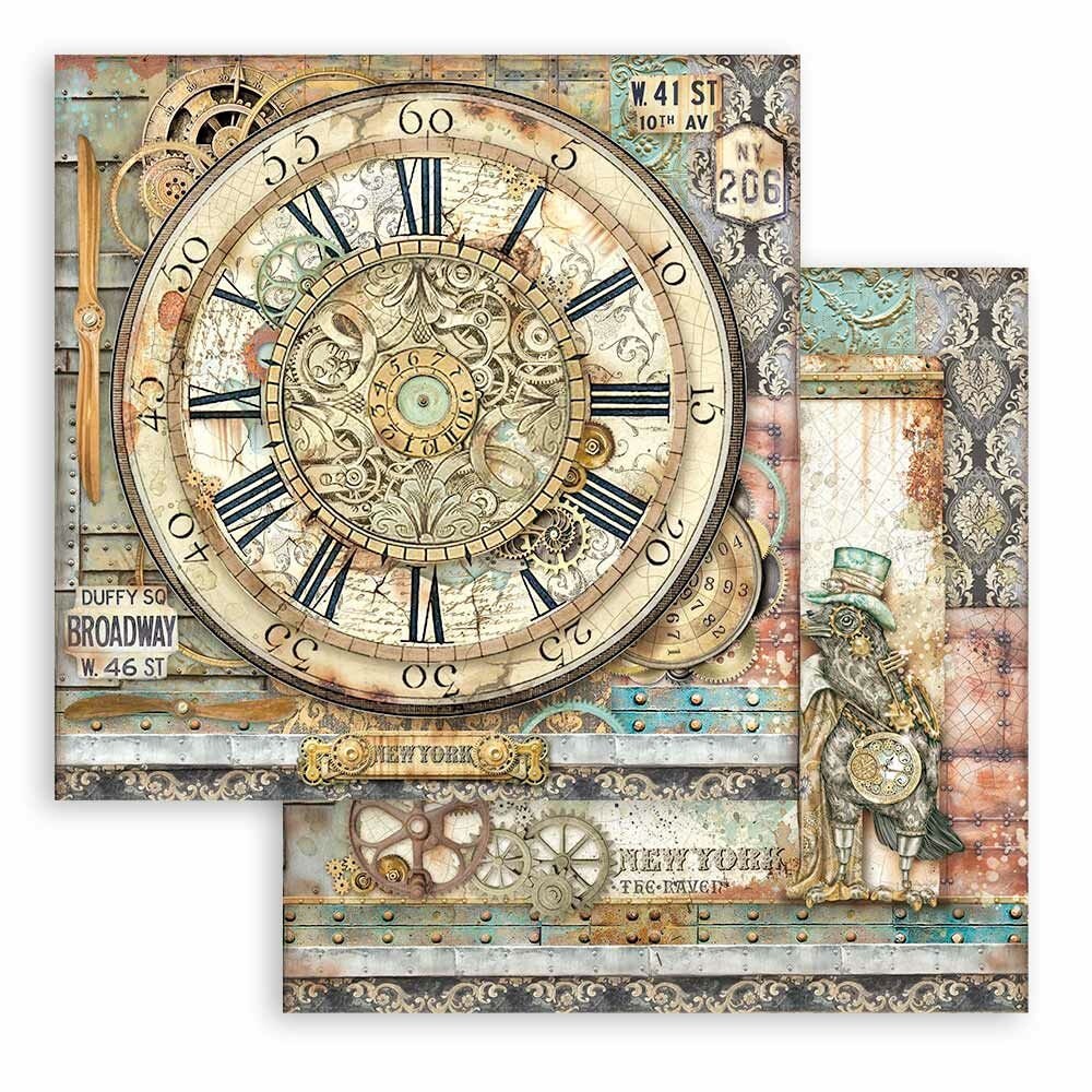 Scrapbook Paper 30x30 Cm, 10 Sheets With Vintage and Steampunk Prints on  Aviators, Sir Vagabond Aviator Stamperia Collection 