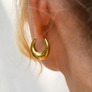 Chunky Gold or Silver Hoops 18K Gold or 925 Sterling Silver - Etsy