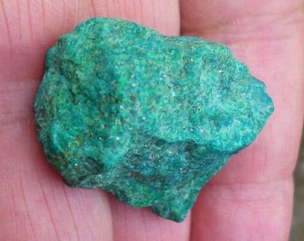 Chrysocolle, pierre gemme brute et naturelle, 30x21x16 mm, 15,6 g,  pour fabrication bijoux, collection ou lithothérapie