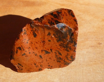 Obsidienne, pierre brute et naturelle acajou, 39x27x24 mm, 27.8 g, pour fabrication bijoux, lithothérapie ou colletion