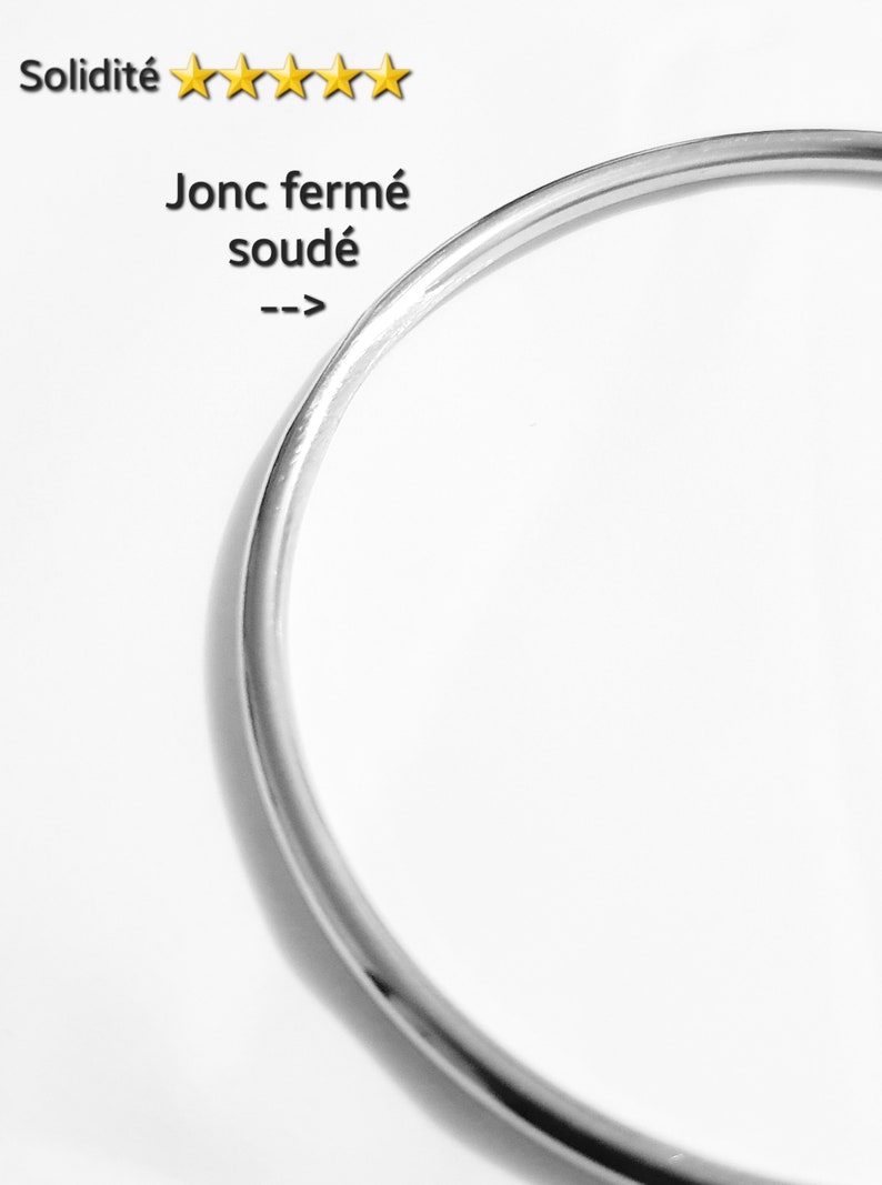 Jonc Femme personnalisé, médaillon chiffre creux, 1 à 31, pampille pendentif Acier Inoxydable, idée cadeau femme Noel image 5