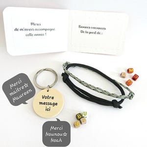 Lehrergeschenk, Armbandset + Schlüsselanhänger + vorgefüllte Karte + bereit zum Verschenken, Atsem, AVS, Kindermädchen, Erziehergeschenk, Jahresende