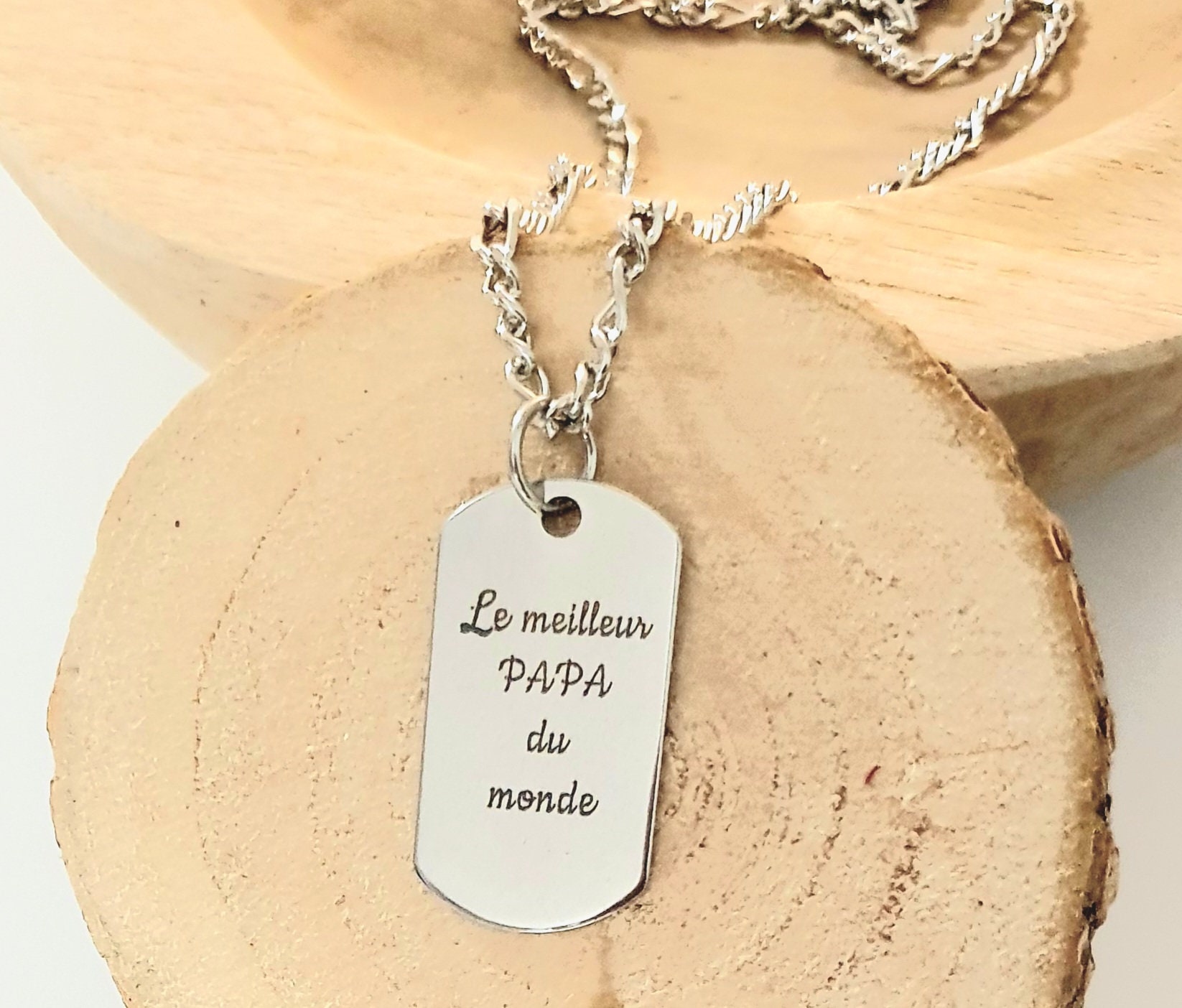 Collier homme personnalise avec message Acier Inoxydable Etsy France