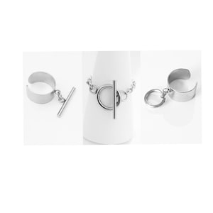 Großer Quastenring aus Stahl, verstellbar, Knebelanhänger oder Ring, Geschenkidee für Frauen, Teenager oder zum Muttertag, 3 Modelle zur Auswahl