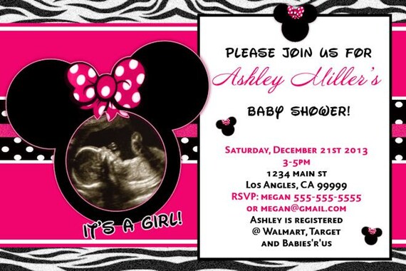 Minnie Mouse Baby Shower Invitation Printable File Etsy