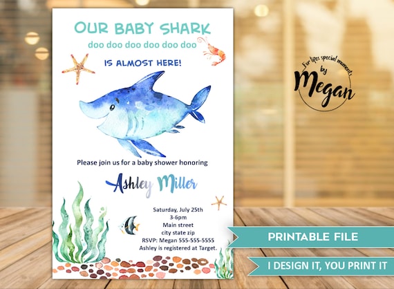 shark baby shower invitations