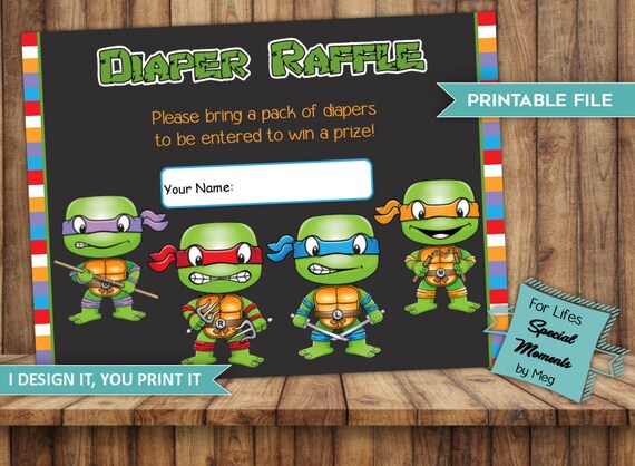 Tortue Ninja Reserver Demande Billets Pour Shower De Bebe Etsy
