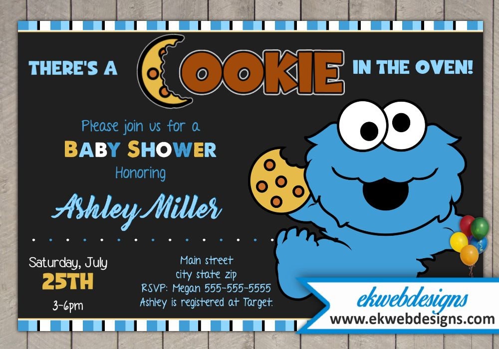 Cookie Monster Baby Shower Invitations It's a Boy Baby | Etsy