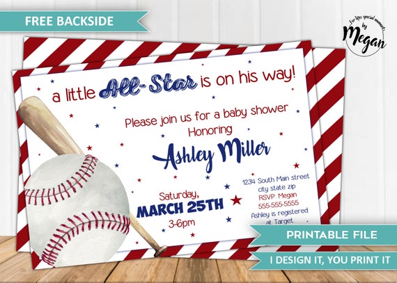 little slugger baby shower invitations