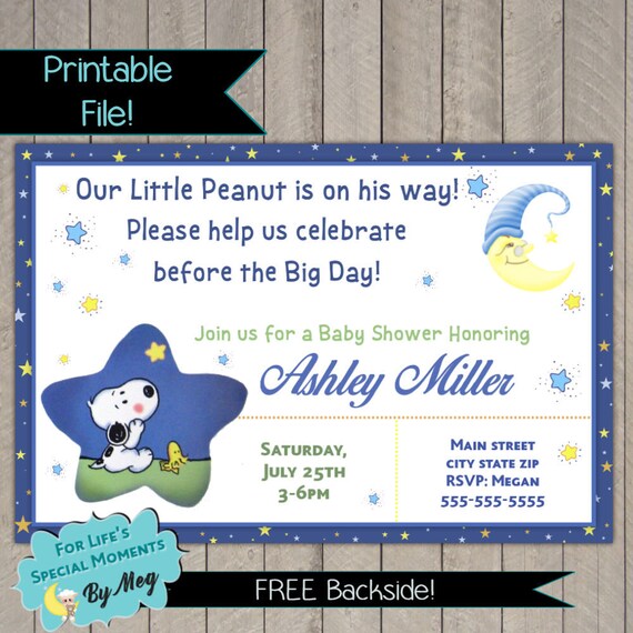 snoopy baby shower invitations