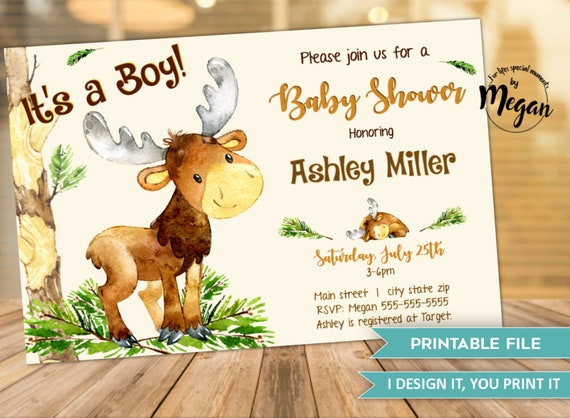 moose baby shower invitations