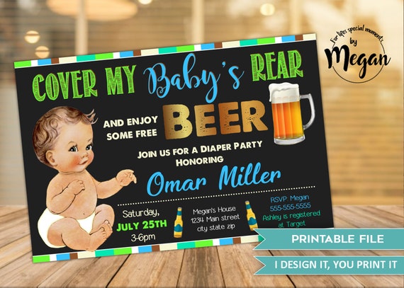 funny diaper party invitations