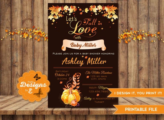 fall in love baby shower invitation
