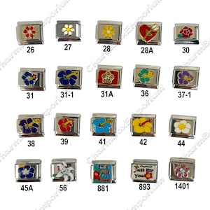 Italian Charms Flowers Your Choice 9mm for Italian Charm Bracelet Charm for adding and Making Link Modular Bracelets Charms You Choose