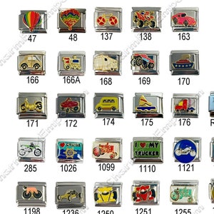 Transportation Italian Charms Your Choice 9mm Italian Charm Bracelet Charm for adding and Making Link Modular Bracelets Charms You Choose