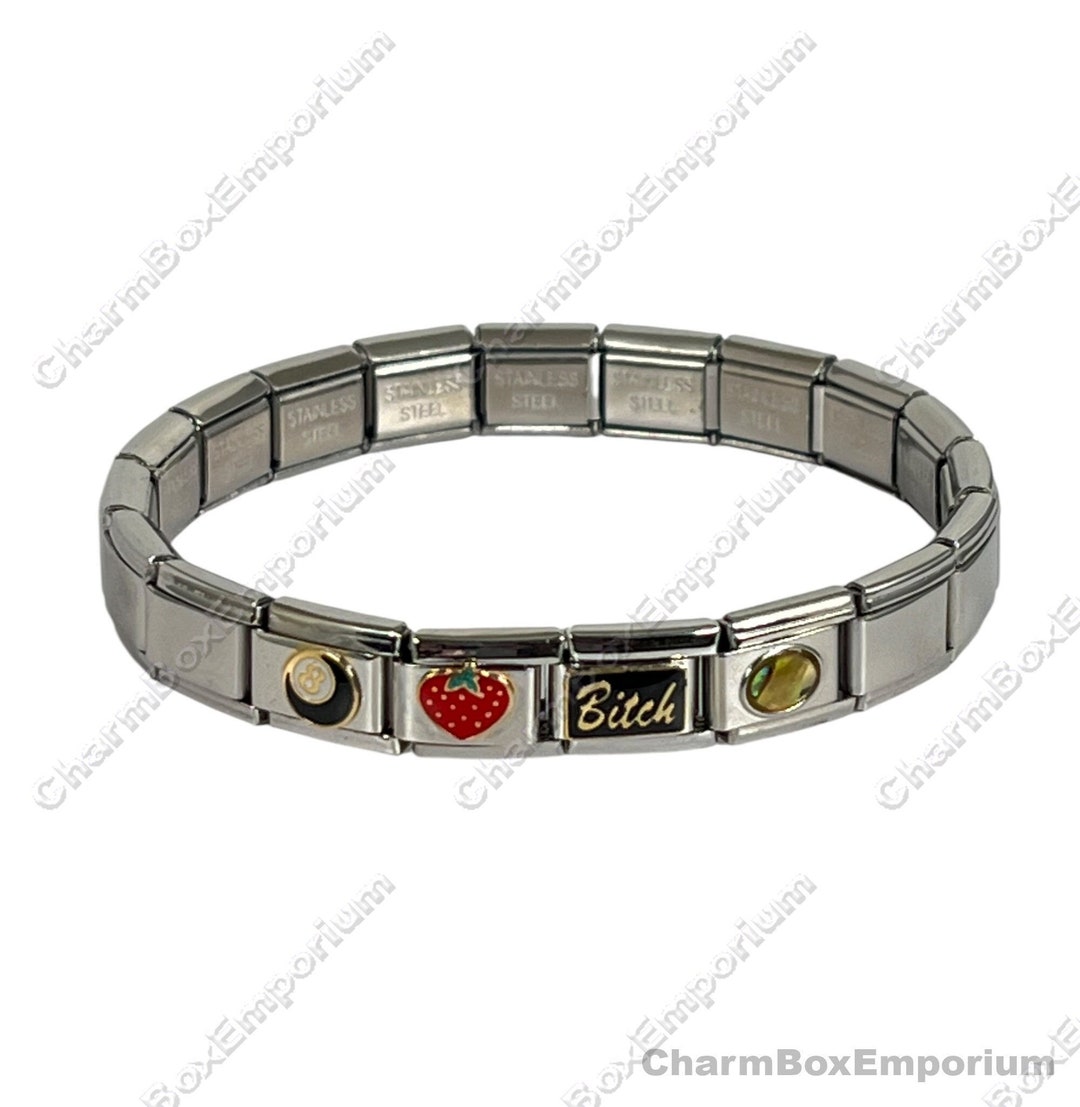 カスタムメイドのイタリアンチャームブレスレット、4つの