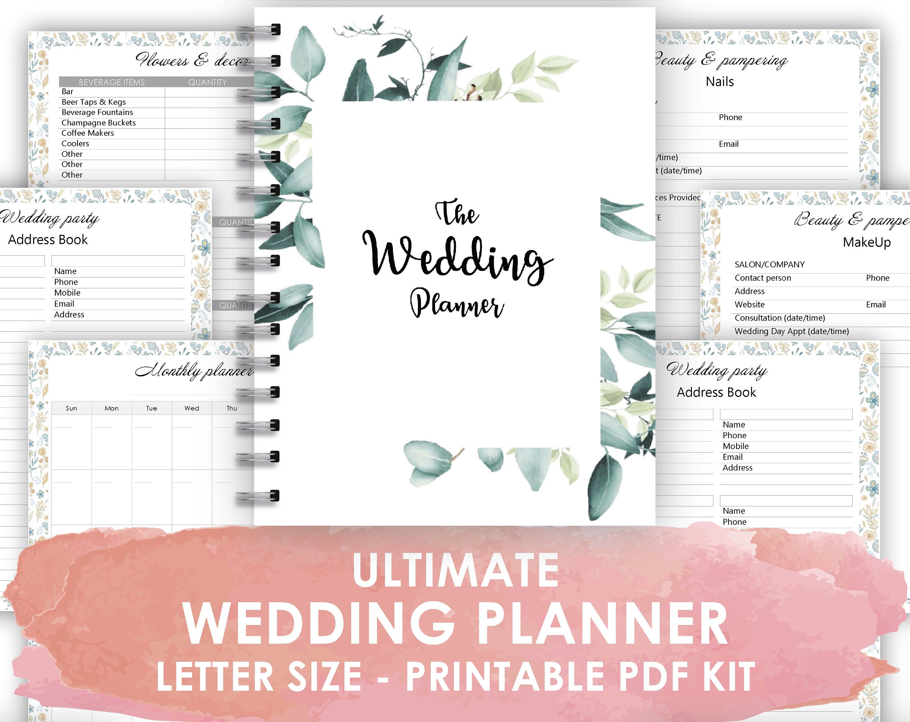 Wedding Planner Notebook Wedding Journal Wedding planner Etsy