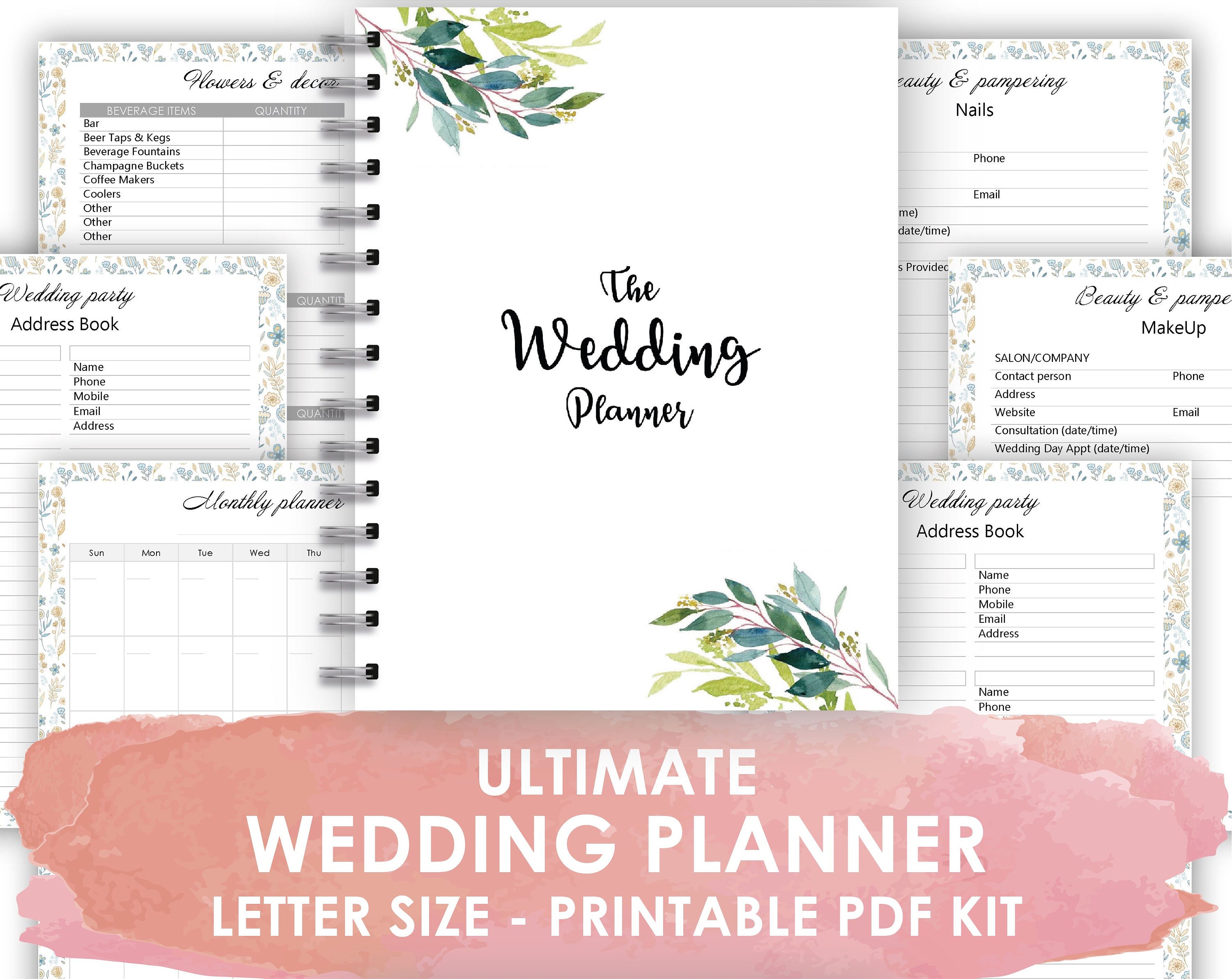 Wedding Planner Printable Wedding Planner pdf wedding | Etsy