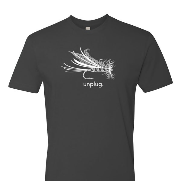 UNPLUG Fly Fishing T-shirt FUNNY Graphic T-shirt