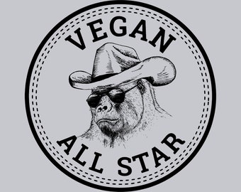 Vegan Allstar T-shirt: Funny Vegan Gorilla Tee