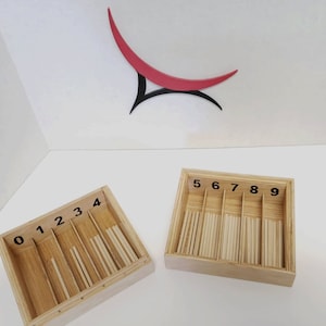 Montessori Math Activity - Montessori Spindle Box - Toddlers Mathematics Counting - SB102