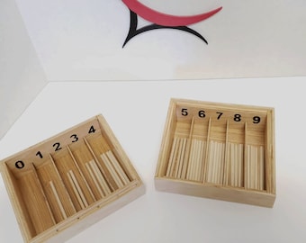 Montessori Math Activity - Montessori Spindle Box - Toddlers Mathematics Counting - SB102