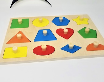 Multi-shapes Puzzle - Montessori Geometric Shapes Puzzle Sorter: GS6