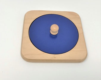 Large Circle Single Shape Puzzle Wooden - Montessori Geometric Shape Puzzle - GS103