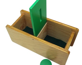 Montessori Imbucare Box with Flip Lid - 1 Slot and Coin - Montessori Infants Toys - Object Permanence Box IB104