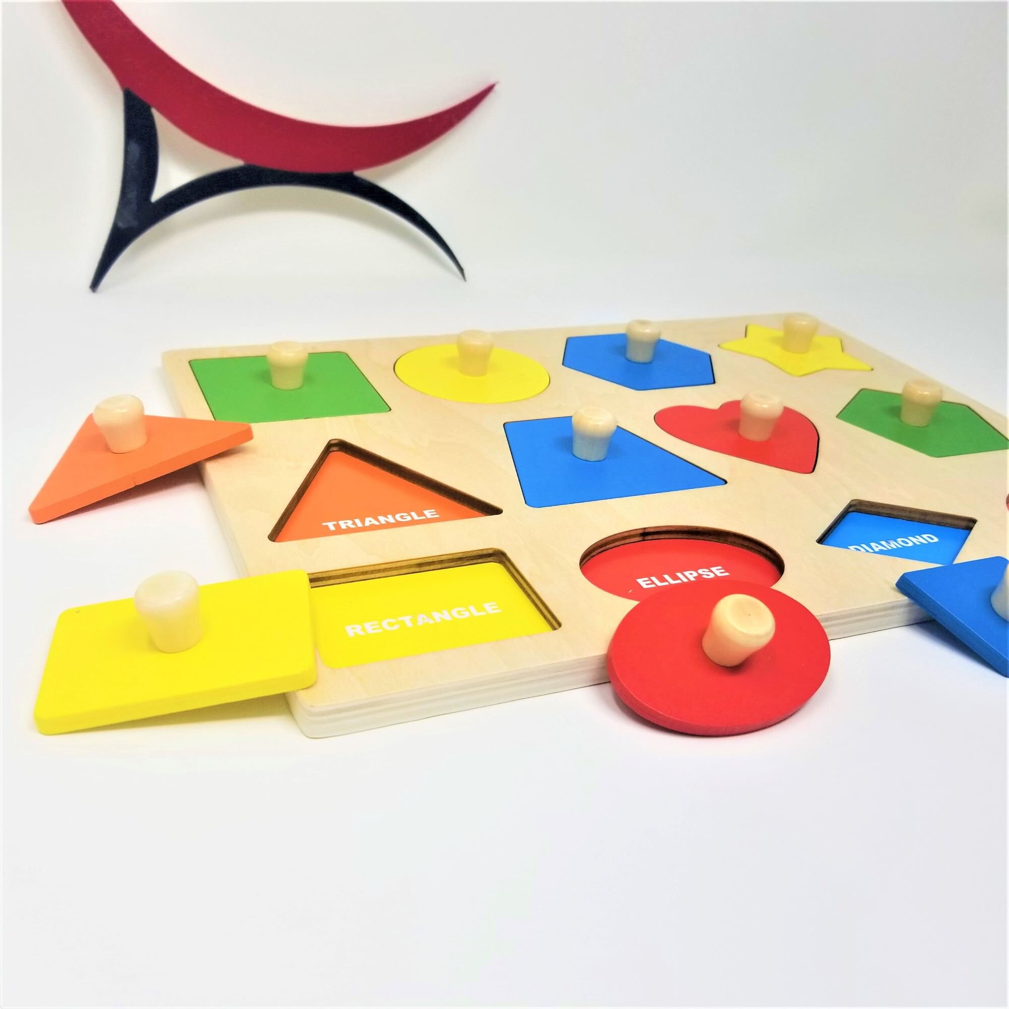Multi-shapes Puzzle Montessori Geometric Shapes Puzzle Sorter: GS6