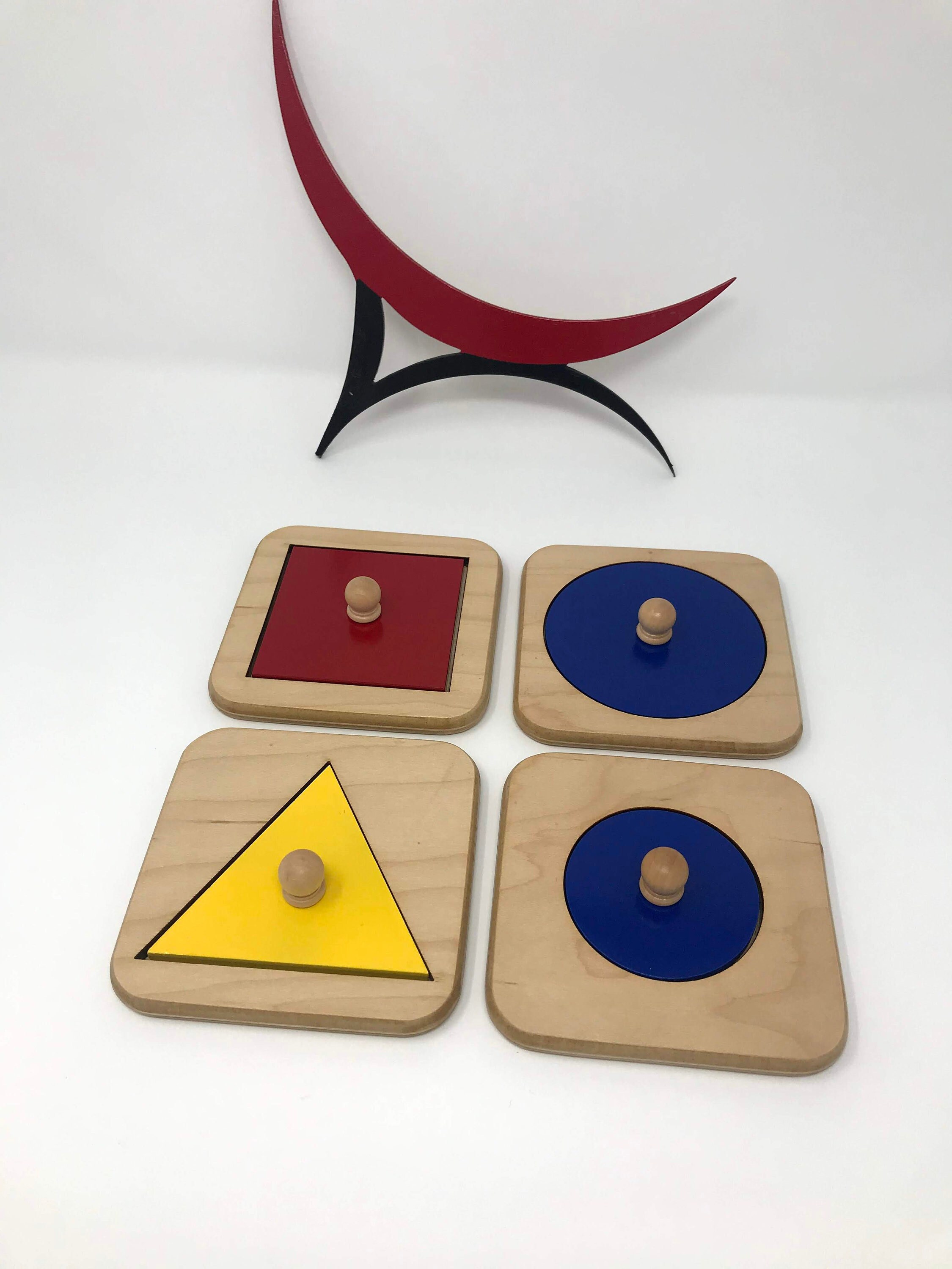 Single Shape Puzzle (Set of 4) - Montessori Based Shapes Puzzle - Infants  Early Learning Sensorial Materials