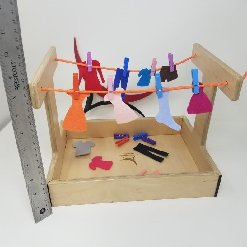 Montessori Clothesline Activity Montessori Practical Life, Clothesline Stand image 5