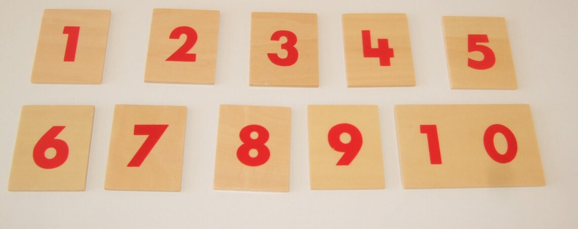 Montessori Number Cards 1 to 10 Wooden Montessori Printed | Etsy
