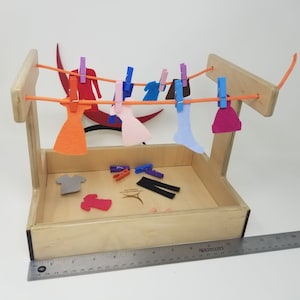 Montessori Clothesline Activity Montessori Practical Life, Clothesline Stand image 4