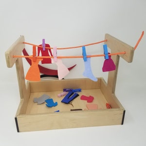 Montessori Clothesline Activity Montessori Practical Life, Clothesline Stand image 6