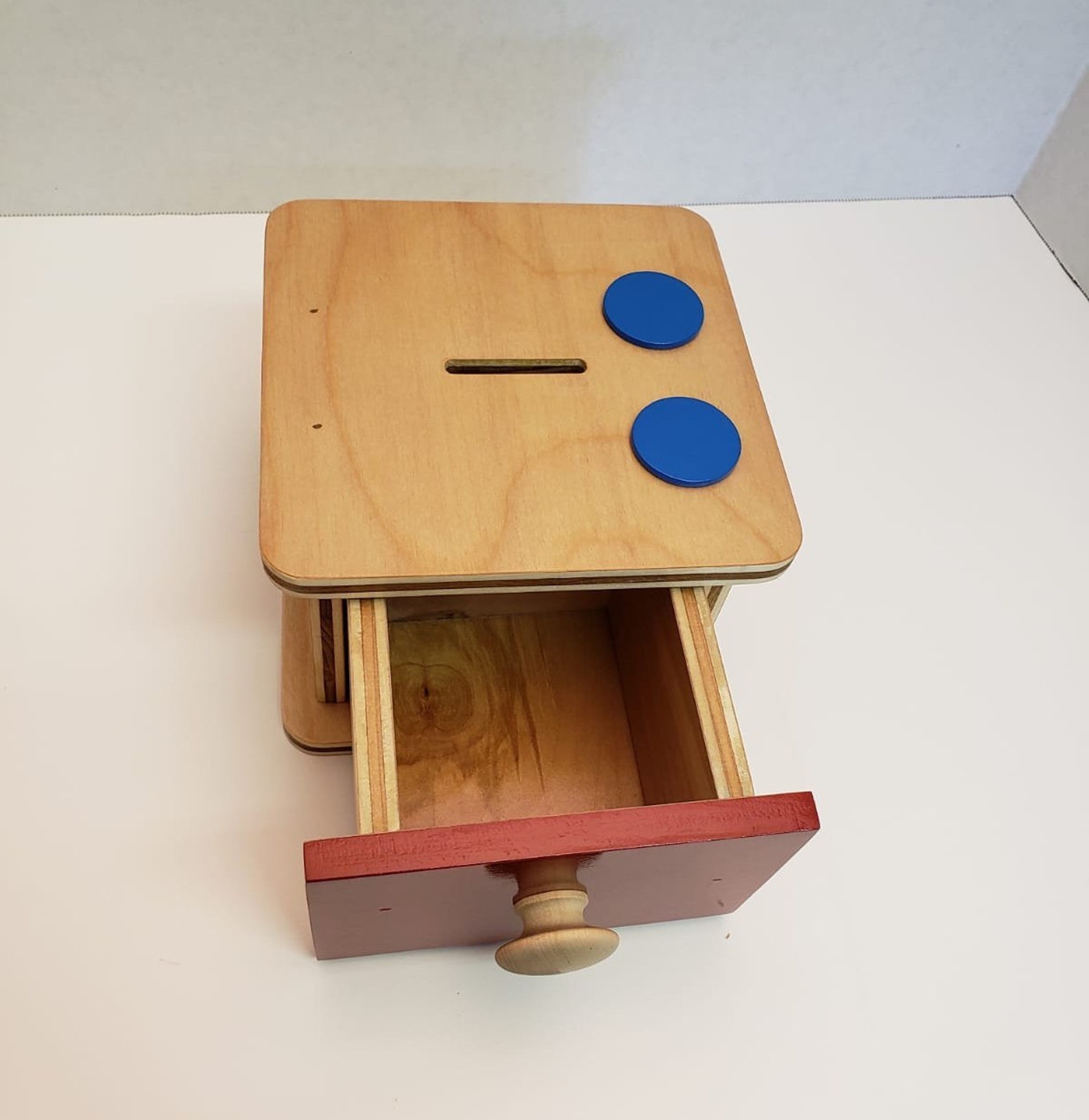 Montessori Infants Coin Box Object Permanence Box Early Etsy