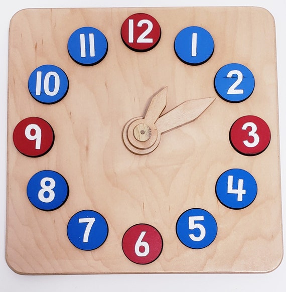 wooden clock for toddlers
