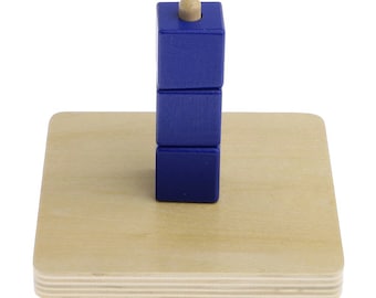 Montessori Cubes on Vertical Dowel - Montessori Infants - Toddlers Educational Toys (CV101)