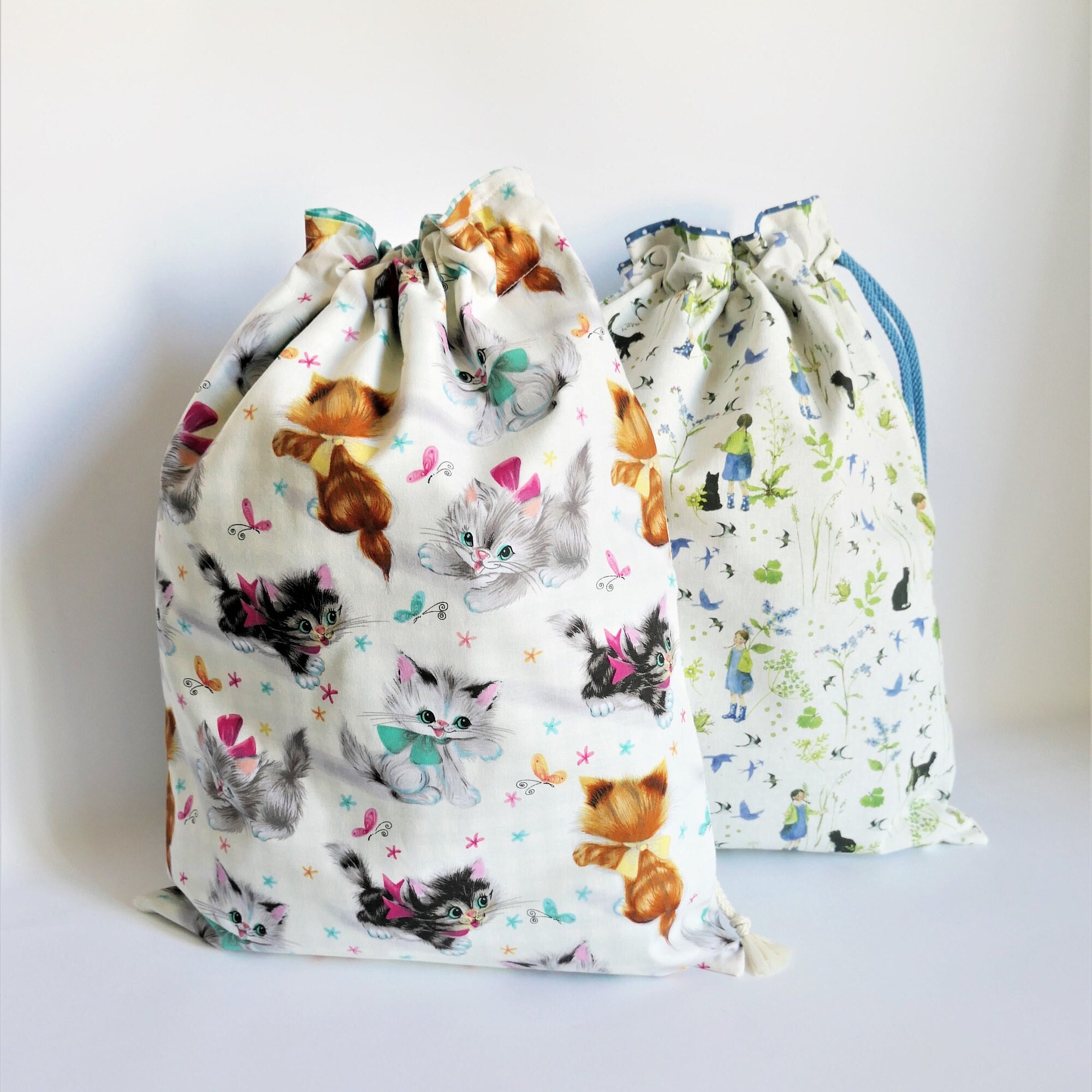 Sacs Pochons - Pochons en Tissu Sacs Fourre Tout Multi Usages Bébés Enfants Doudous Jouets Coton Oek