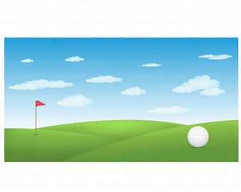 Golf Course Clipart Etsy