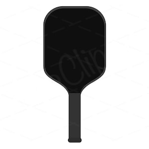 Peut inclure: Une raquette de pickleball noire avec un long manche.