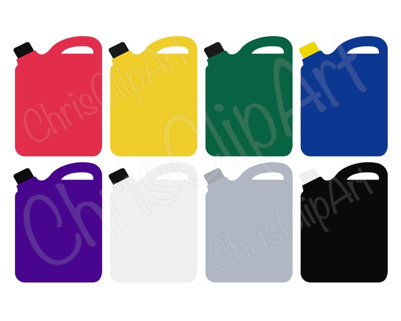 Gas Can Clipart Bundle Auto Jug SVG Car Oil Jug PNG Etsy