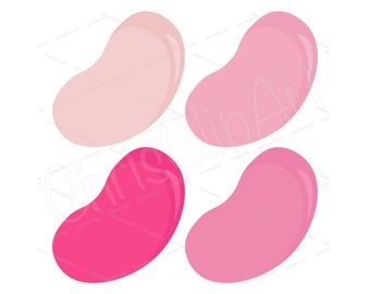 Pink Jelly Bean SVG PNG JPG - Bundle of 4 - Pink Jelly Bean Sublimation - Jelly Beans Cricut - Jelly Bean Clipart - Jelly Bean Vector