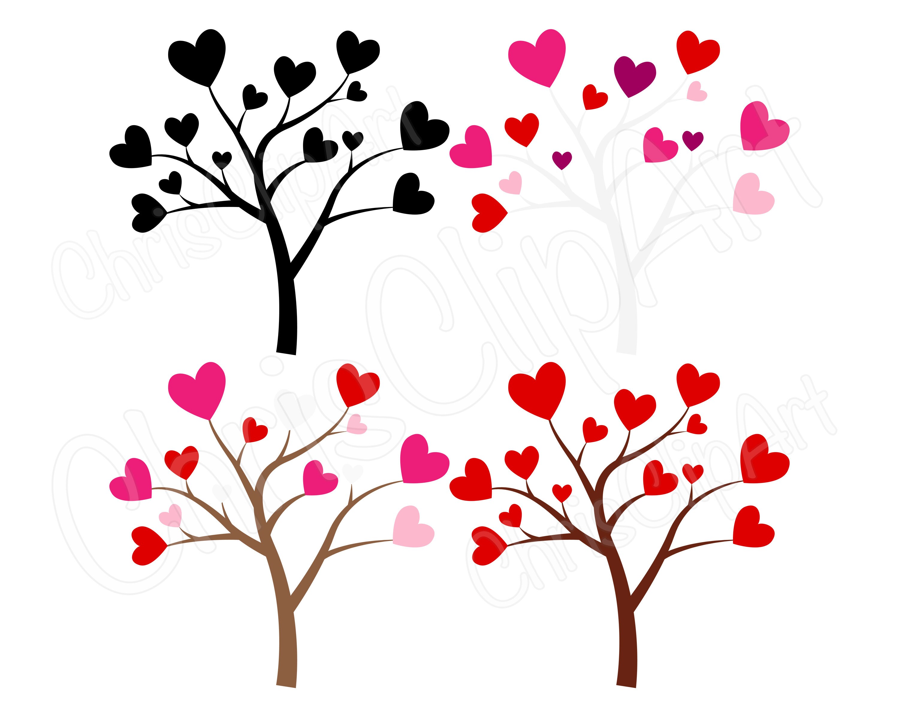 HEARTS TREE SVG Hearts Tree Png Tree With Hearts Svg Etsy
